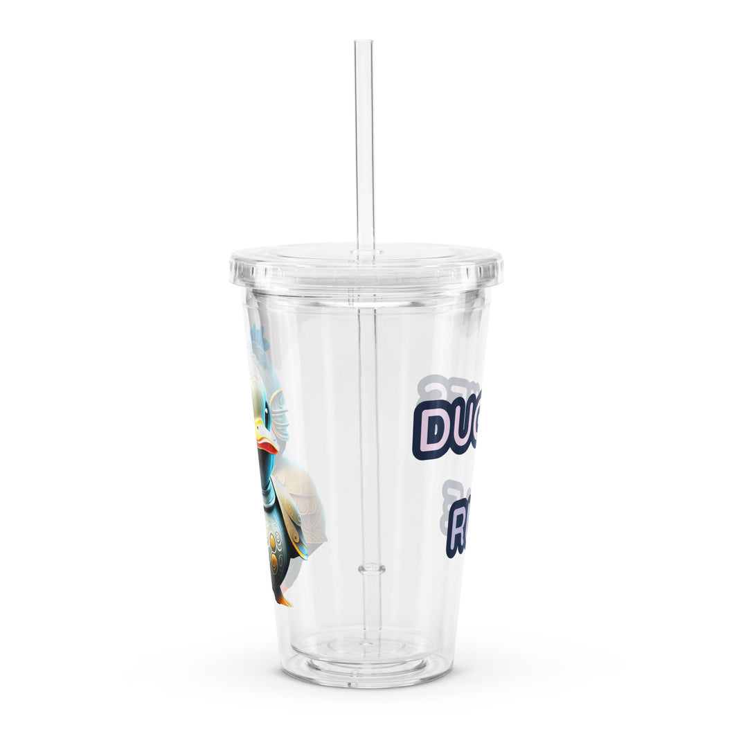 Duckies Rule clear plastic tumbler