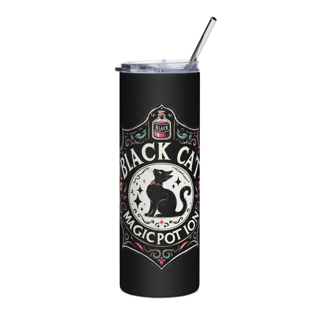 Black Cat Magic Potion stainless steel tumbler