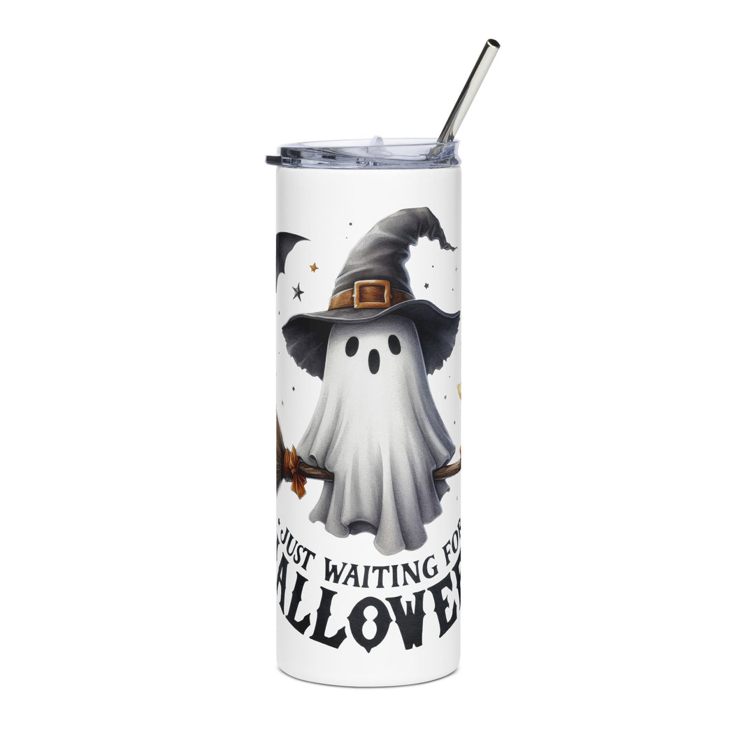 Just Waiting for Halloween stainless steel tumbler